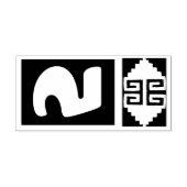 Zuidwest Azteek Nummer 5 Ontwerp Stempel (Afrduk)