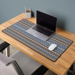 Zuidwest Blauw en Bruin Geometrisch Patroon Bureaumat