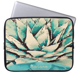 Zuidwest Blauwgroen Agave Succulent Laptop Slapje Sleeve