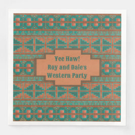 Zuidwest-Blauwgroen Koper Geometrisch Gepersonalis Servet