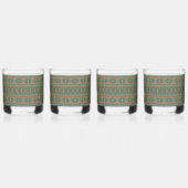Zuidwest Blauwgroen Koper Geometrisch Patroon Cust Whisky Glas (Achterkant)