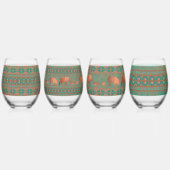 Zuidwest-Blauwgroen koperen speren en geometrische Wijnglas Zonder Voet (Links)