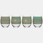 Zuidwest-Blauwgroen koperen speren en geometrische Wijnglas Zonder Voet (Rechts)