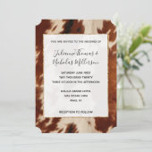 Zuidwest Brown Cream Dier Koeienhuid Bruiloft Kaart (Staand voorkant)