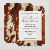Zuidwest Brown Cream Dier Koeienhuid Bruiloft Kaart (Voorkant / Achterkant)