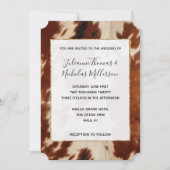 Zuidwest Brown Cream Dier Koeienhuid Bruiloft Kaart (Voorkant)