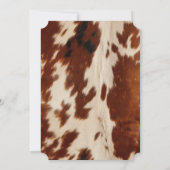 Zuidwest Brown Cream Dier Koeienhuid Bruiloft Kaart (Achterkant)