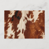 Zuidwest Brown Cream Dier Koeienhuid Bruiloft RSVP Informatiekaartje (Achterkant)