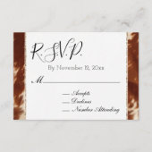 Zuidwest Bruine Crème Dierenhuid Huwelijk RSVP Informatiekaartje (Voorkant)