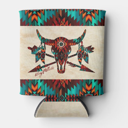 Zuidwest-buffelschedel en pijlen blikjeskoeler (Voorkant)