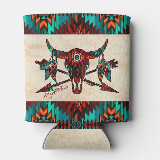 Zuidwest-buffelschedel en pijlen blikjeskoeler (Achterkant)