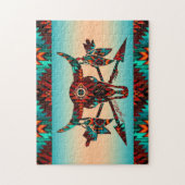 Zuidwest-buffelschedel en pijlen Jigzaag Puzzle Legpuzzel (Verticaal)