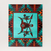 Zuidwest-buffelschedel en pijlen Jigzaag Puzzle Legpuzzel (Verticaal)
