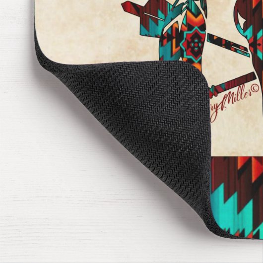 Zuidwest-buffelschedel en pijlen muismat (Hoek)