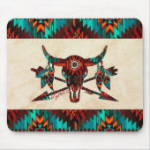 Zuidwest-buffelschedel en pijlen muismat (Voorkant)