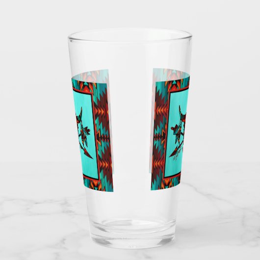 Zuidwest-buffelschedel en pijlglas glas (Links)