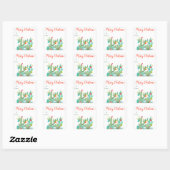 Zuidwest Cactus Kerstcadeau Labelsticker Vierkante Sticker (Vel)