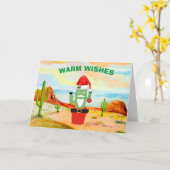 Zuidwest Cactus Kerstkaart Kaart (Gele Bloem)