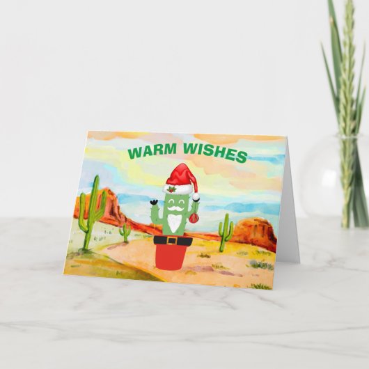 Zuidwest Cactus Kerstkaart Kaart (Voorkant)