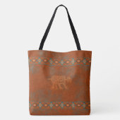 Zuidwest Canyon Bobcat Petroglyf Tote Bag (Achterkant)