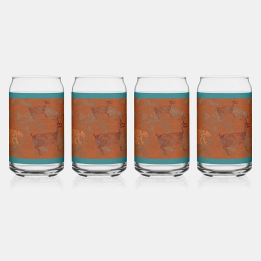 Zuidwest Canyonherten en Bobcat-petroglyfen Blikvorm Glas (Voorkant)