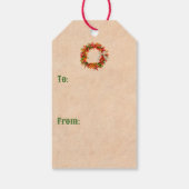 Zuidwest Chile Krans op Rustieke Houten Deur Cadeaulabel (Achterkant)