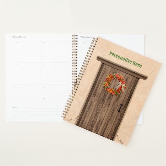 Zuidwest Chile Krans op Rustieke Houten Deur Planner (Display)