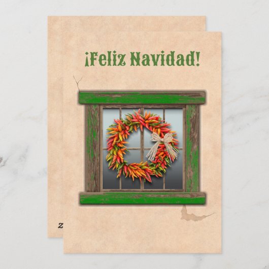 Zuidwest Chile Ristra Wreath Flat Vakantie Kaart (Voorkant / Achterkant)