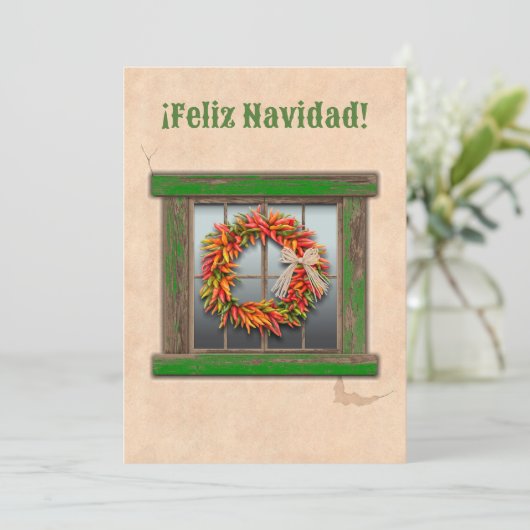 Zuidwest Chile Ristra Wreath Flat Vakantie Kaart (Staand voorkant)