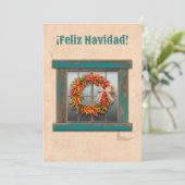 Zuidwest Chile Ristra Wreath Flat Vakantie Kaart (Staand voorkant)