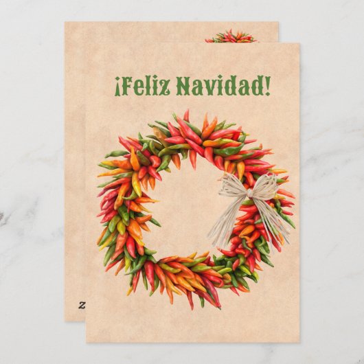 Zuidwest Chile Ristra Wreath Flat Vakantie Kaart (Voorkant / Achterkant)