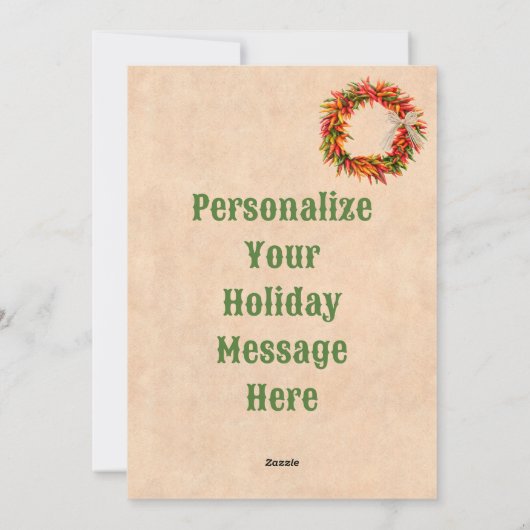 Zuidwest Chile Ristra Wreath Flat Vakantie Kaart (Achterkant)