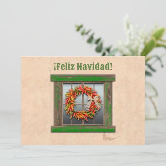 Zuidwest Chile Ristra Wreath Flat Vakantie Kaart (Staand voorkant)