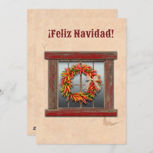 Zuidwest Chile Ristra Wreath Flat Vakantie Kaart (Voorkant / Achterkant)