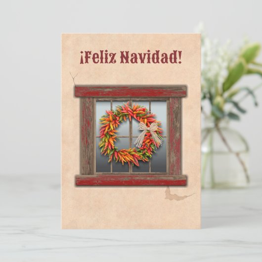 Zuidwest Chile Ristra Wreath Flat Vakantie Kaart (Staand voorkant)