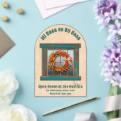 Zuidwest Chili krans blauw venster gepersonaliseer Acryl Uitnodigingen (Insitu (Huwelijk))