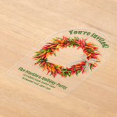 Zuidwest Chili krans gepersonaliseerd Acryl Uitnodigingen (Laagn)