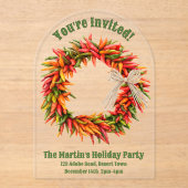 Zuidwest Chili krans gepersonaliseerd Acryl Uitnodigingen (Voorkant)