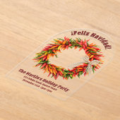 Zuidwest Chili Krans Gepersonaliseerd Transparant Acryl Uitnodigingen (Laagn)