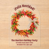 Zuidwest Chili Krans Gepersonaliseerd Transparant Acryl Uitnodigingen (Voorkant)