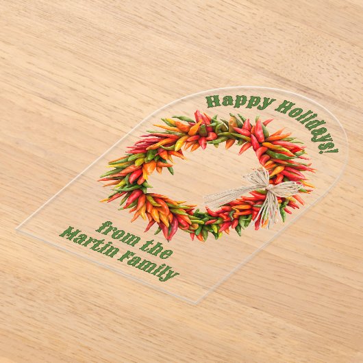 Zuidwest Chili Krans Gepersonaliseerd Wenskaart Acryl Uitnodigingen (Laagn)