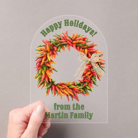 Zuidwest Chili Krans Gepersonaliseerd Wenskaart Acryl Uitnodigingen (Insitu (Draagbaar))