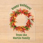 Zuidwest Chili Krans Gepersonaliseerd Wenskaart Acryl Uitnodigingen (Voorkant)