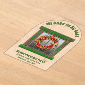 Zuidwest Chili Krans Groen Venster Gepersonaliseer Acryl Uitnodigingen (Laagn)