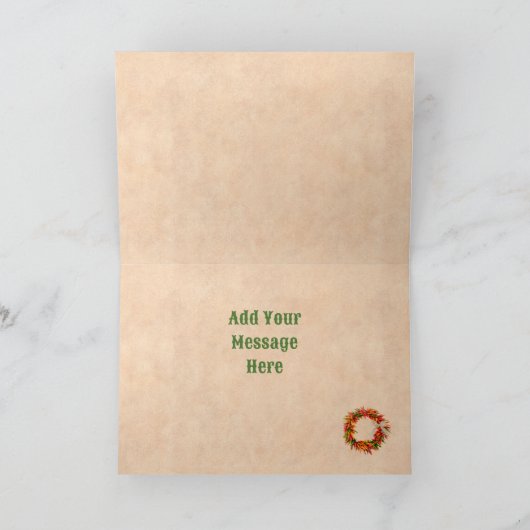 Zuidwest Chili Krans Rustiek Groen Venster Vakanti Kaart (Binnen)