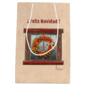 Zuidwest Chili Krans Vakantie Kerstmis Medium Cadeauzakje (Achterkant)