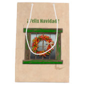 Zuidwest Chili Krans Vakantie Kerstmis Medium Cadeauzakje (Achterkant)