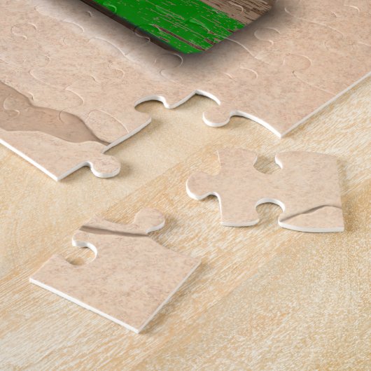 Zuidwest Chili Krans Verweerd Groen Houten Venster Legpuzzel (Zijkant)