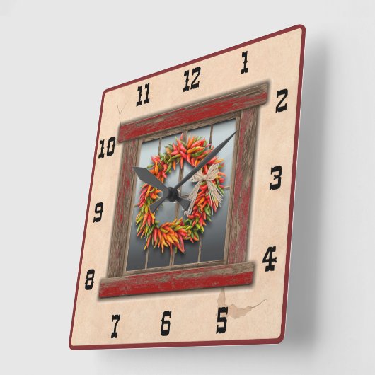 Zuidwest-Chili met Westerne nummers van het rode v Vierkante Klok (Hoek)