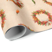 Zuidwest Chili Ristra Wreath on Adobe Wall Cadeaupapier (Rol Hoek)